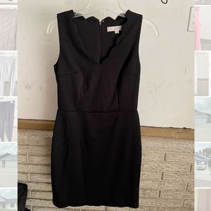 LOFT Black Scalloped Dress